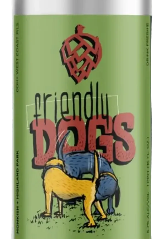 Monkish - Friendly Dogs - DDH West Coast Pils w/Citra, Nelson Sauvin, Krush, Thora & Mosaic hops
