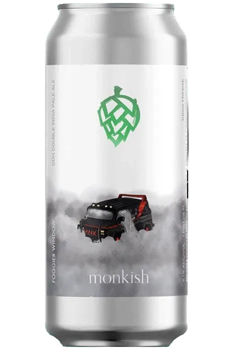 Monkish - Foggier Window - Double Dry Hopped (DDH) Double IPA with Citra, Nelson Sauvin, and Galaxy.