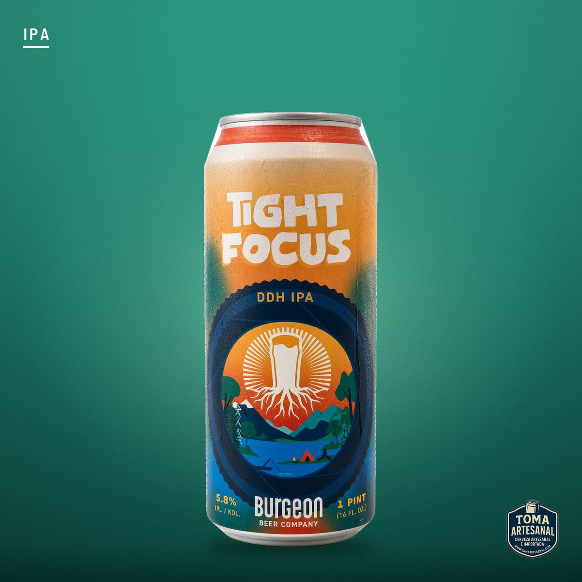 Cerveza Burgeon - Tight Focus – NZ IPA Hopped w/Riwaka, NZ Cascade, Motueka SubZero Hop Kief & Citra (Copia) | Toma Artesanal