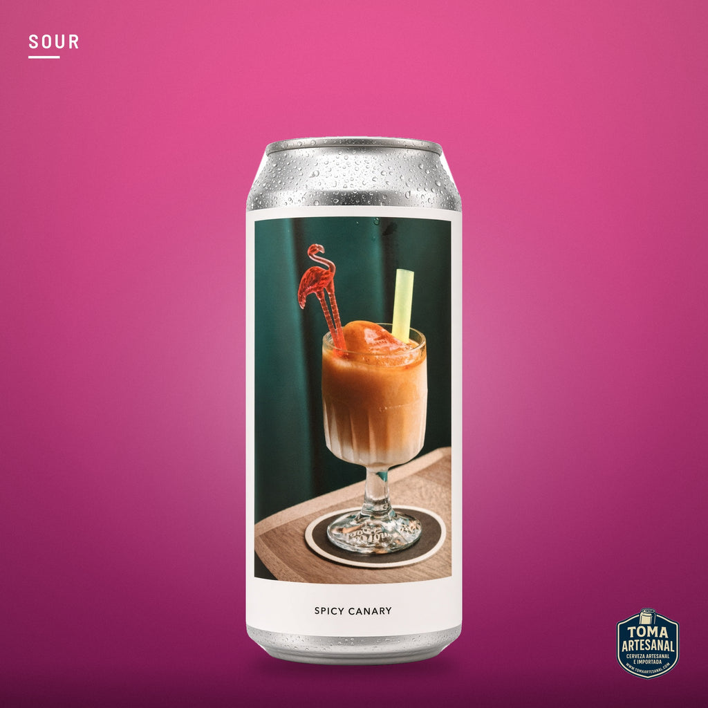 Cerveza Evil Twin x Root + Branch - Spicy Canary – High-Gravity Sour Ale with Mango, Lime, Agave and Chile Piquín | Toma Artesanal