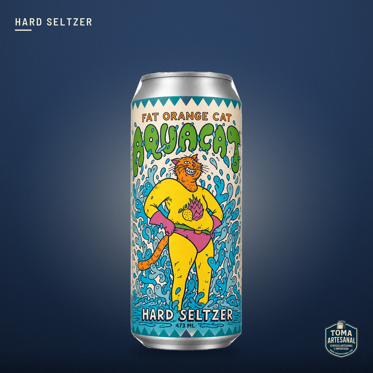 Cerveza Fat Orange Cat - Aquacat – Gluten-Free Hard Seltzer with Dragonfruit and Lemon | Toma Artesanal