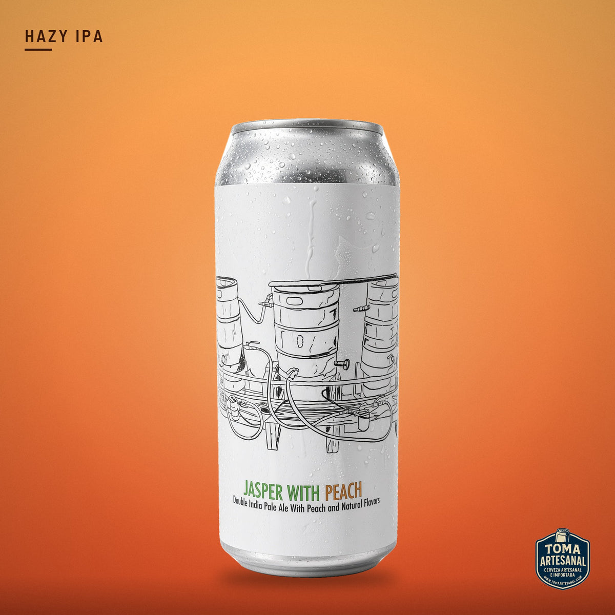 Cerveza Fidens - Jasper With Peach – Double Hazy IPA with Peach & Natural Flavors | Toma Artesanal