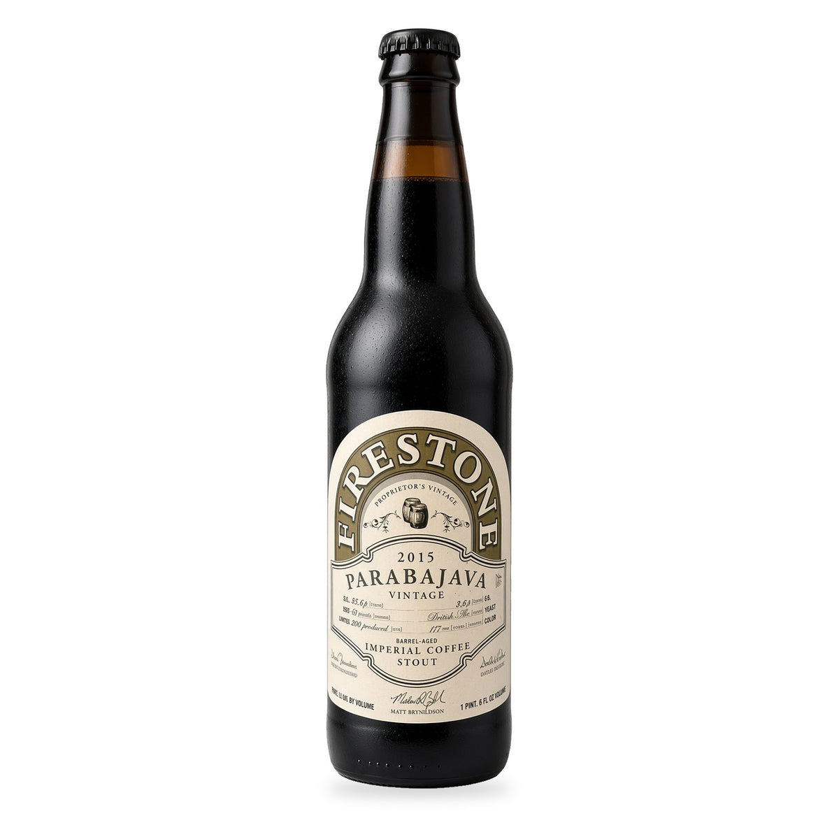 Cerveza Firestone - Parabajava 2015 - Barrel Aged Imperial Coffee Stout