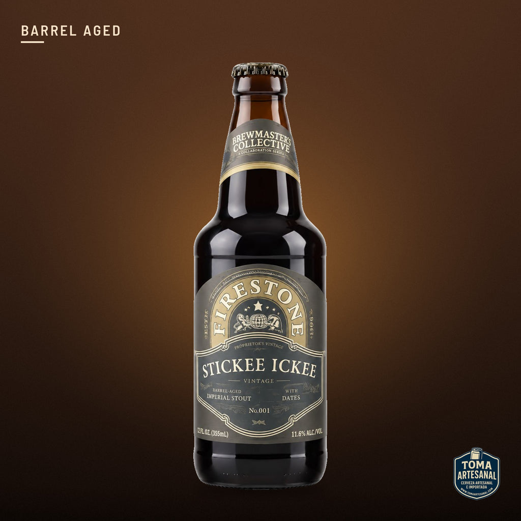 Cerveza Firestone - Stickee Ickee (2026) – Barrel Aged Quadrupel | Toma Artesanal