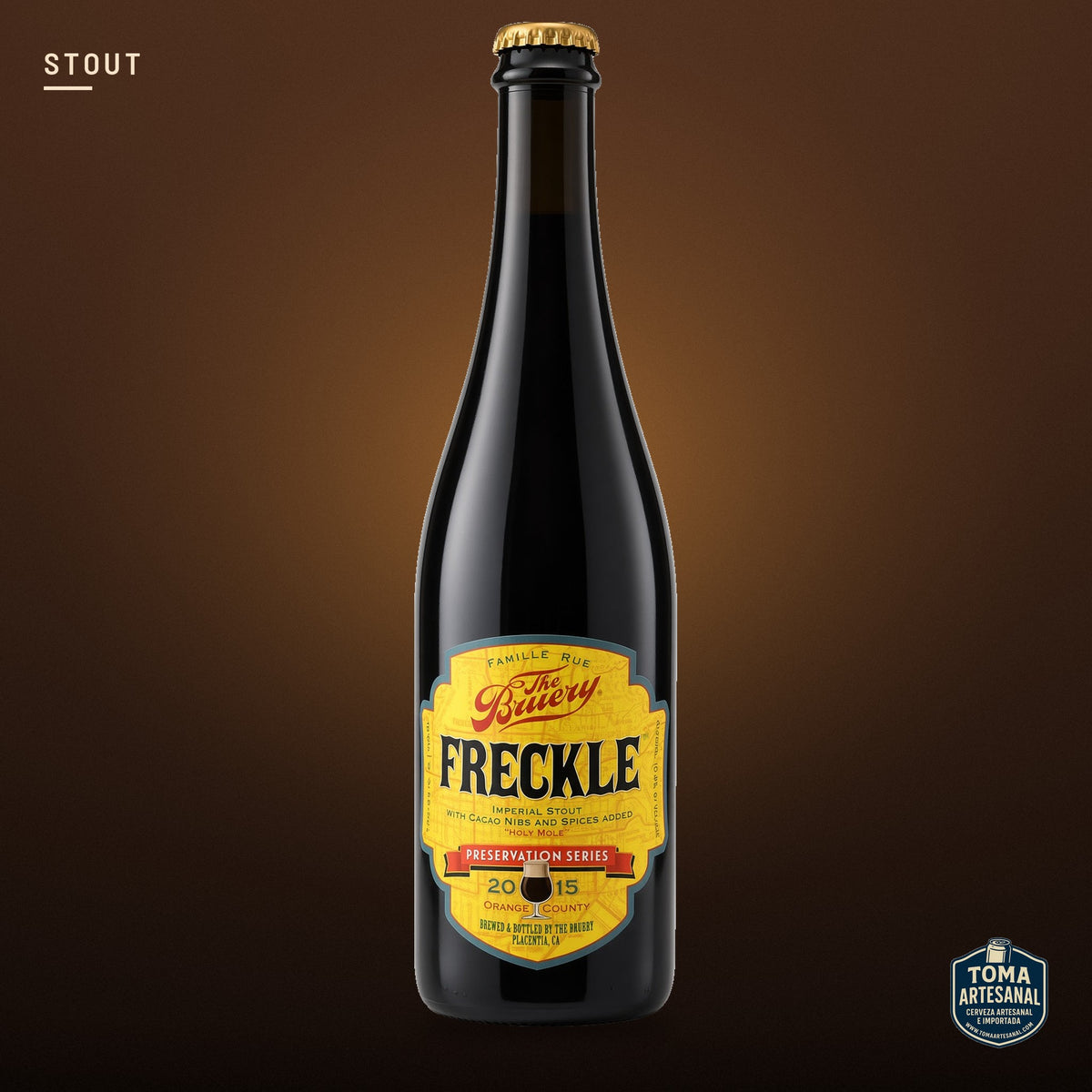Cerveza The Bruery - Freckle (2015) – Imperial Stout With Cacao Nibs And Spices Added | Toma Artesanal
