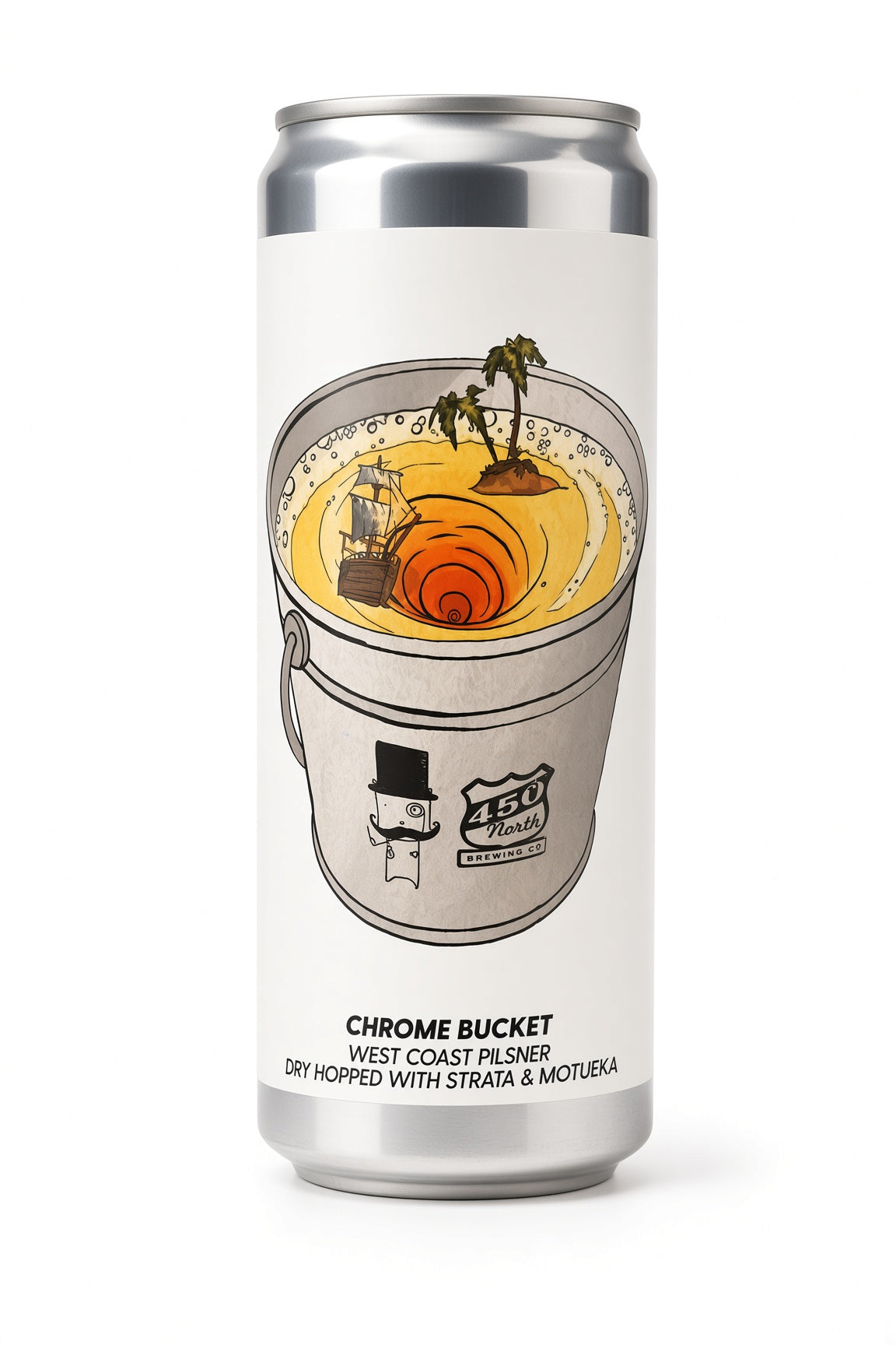 Brewski x 450 North - Chrome Bucket - West Coast Pilsner Dry Hopped with Strata & Motueka