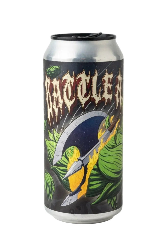 Shred & Fidens - Battle Axe - TDH Hazy DIPA loaded with Citra Cryo, Citra, Citra DynaBoost, Peacharine, Riwaka, and Riwaka SubZero Hop Kief.