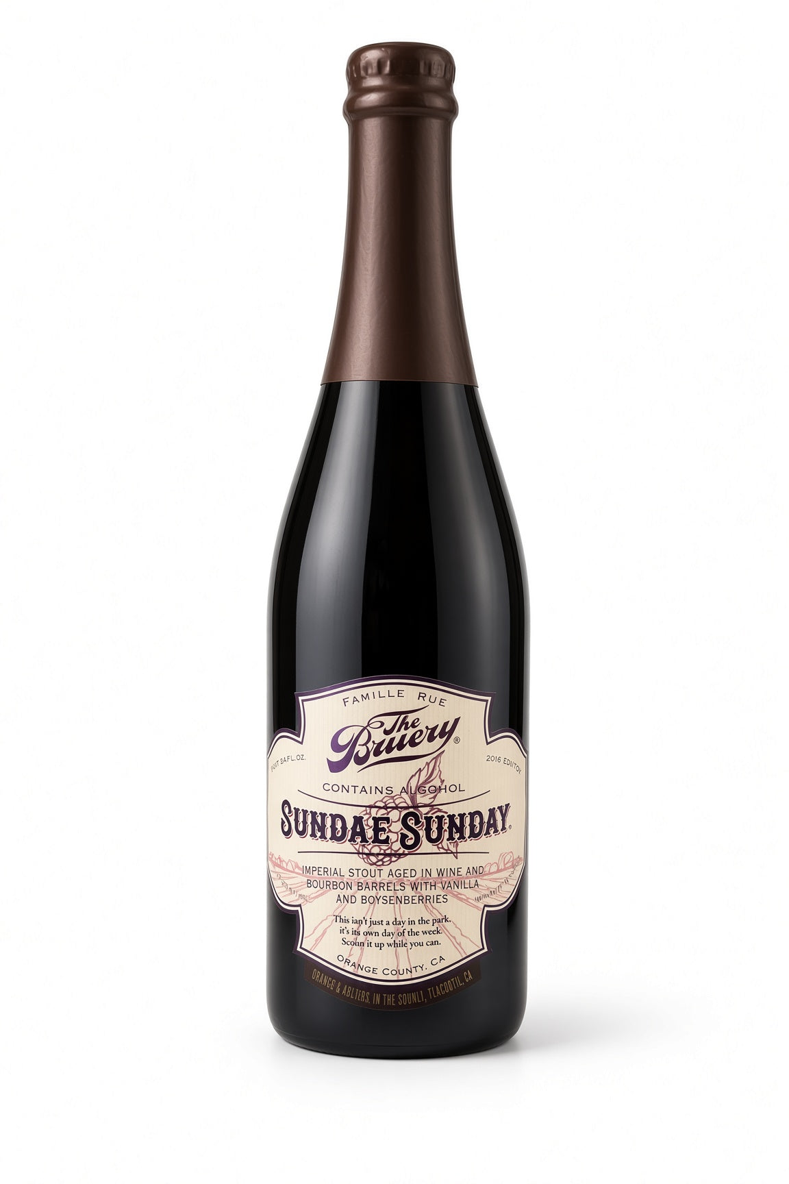 The Bruery - Sundae Sunday (2018) - Imperial Stout Aged In Wine And Bourbon Barrels With Vanilla And Boysenberries