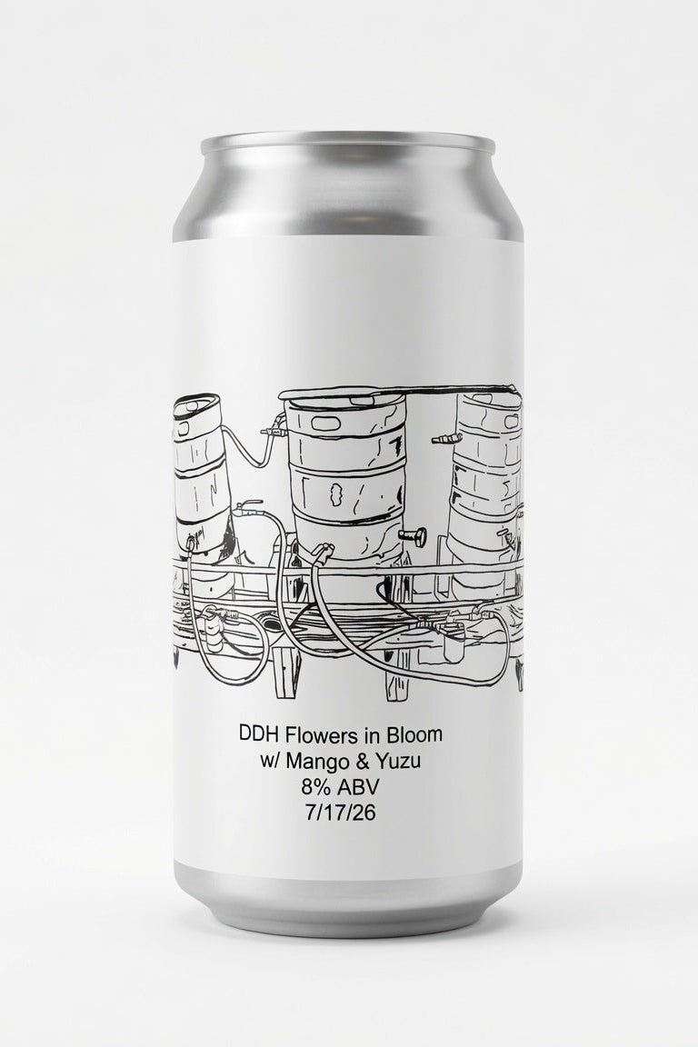 Fidens - Placed Flowers with Peach - Quadruple IPA with peach, and brewed with Citra, Nelson, and Peacharine hops.