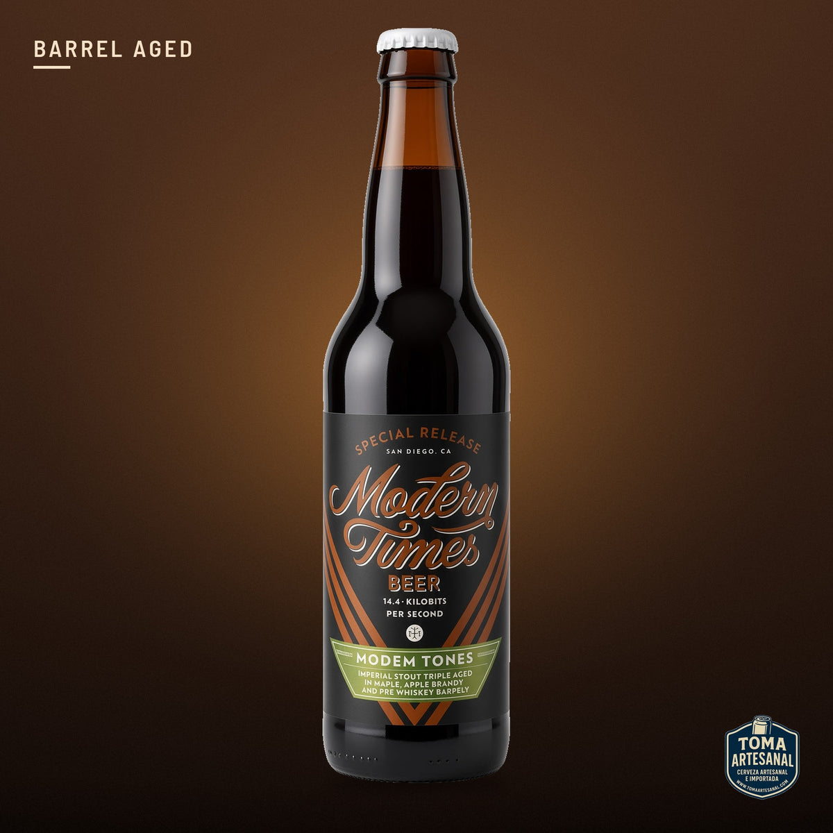 Cerveza Modern Times - Modem Tones: Triple Aged in Maple, Apple Brandy, and Rye Whiskey Barrels – Barrel Aged Imperial Stout | Toma Artesanal