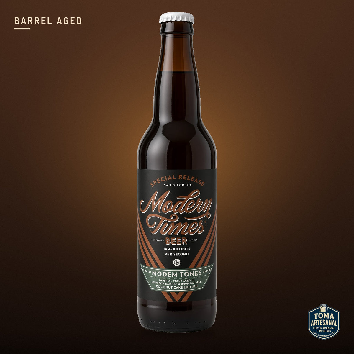 Cerveza Modern Times - Monsters' Park: Coconut S'mores Edition (2022) – Imperial Stout Aged in Bourbon Barrels with Vegan Marshmallows, Vanilla, Graham Cracker Crumbs, Cocoa Nibs, & an Epic Amount of Coconut | Toma Artesanal