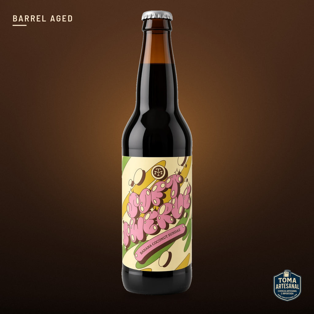 Cerveza Modern Times - Soft Swerve: Banana Coconut Sundae – Barrel Aged Imperial Stout with Thai Banana, Dominican Cocoa Beans, Toasted Coconut, Untoasted Coconut, Ugandan Vanilla & Toasted Sliced Almonds | Toma Artesanal