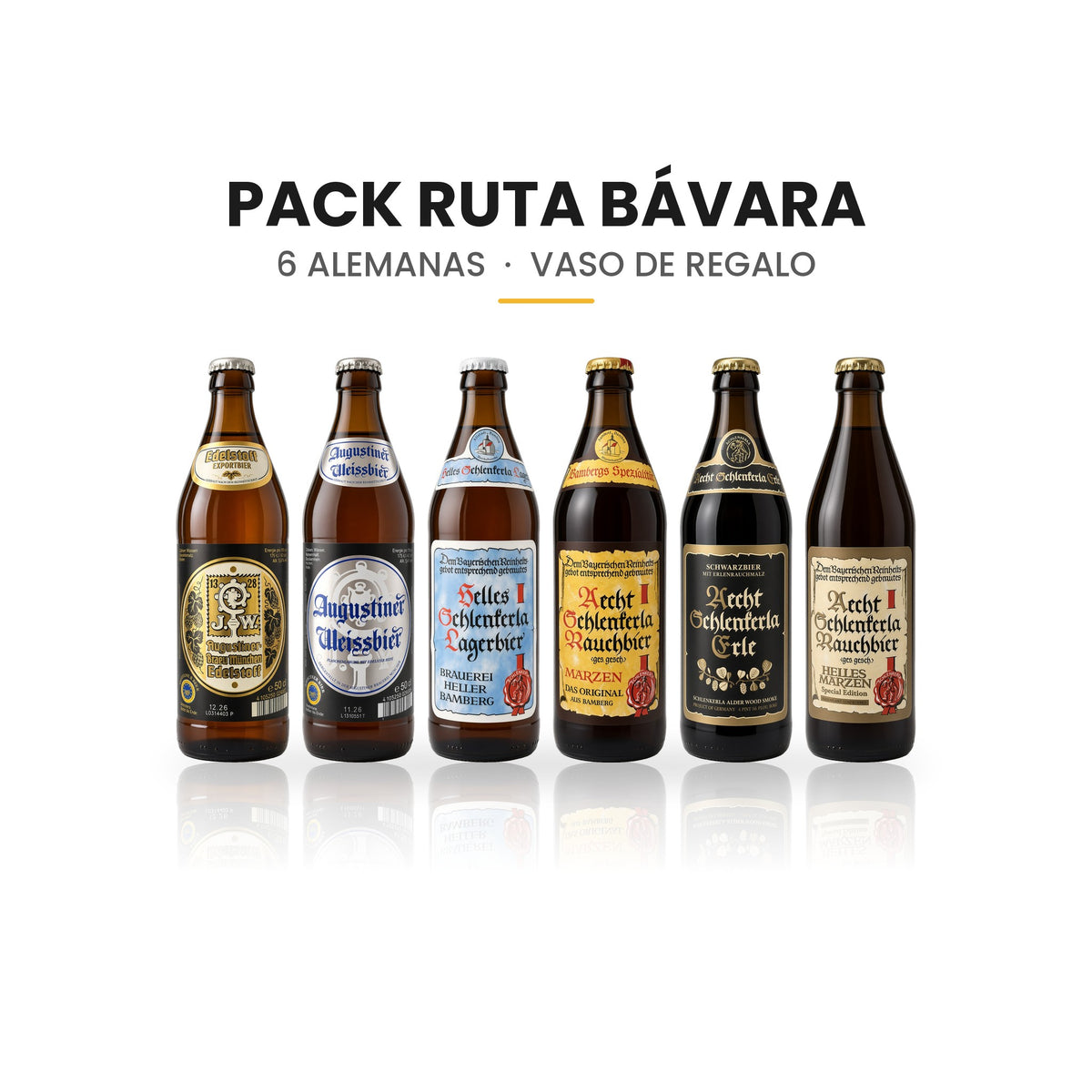 Pack Ruta Bávara: 6 cervezas y vaso de regalo