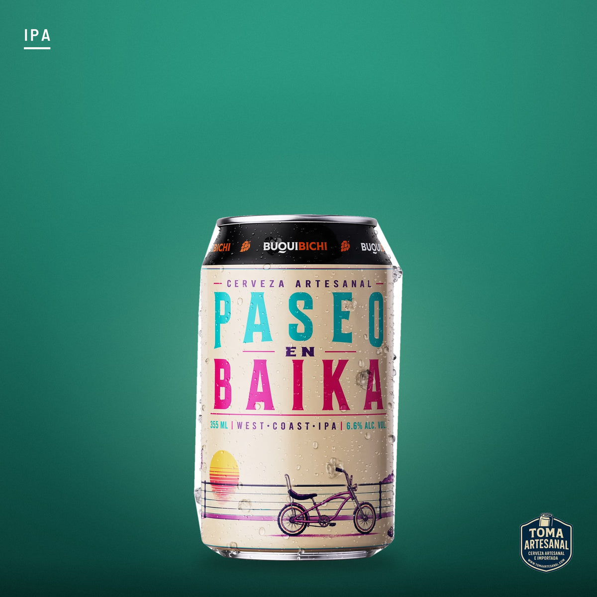 Cerveza Buqui Bichi - Paseo En Baika – West Coast IPA | Toma Artesanal