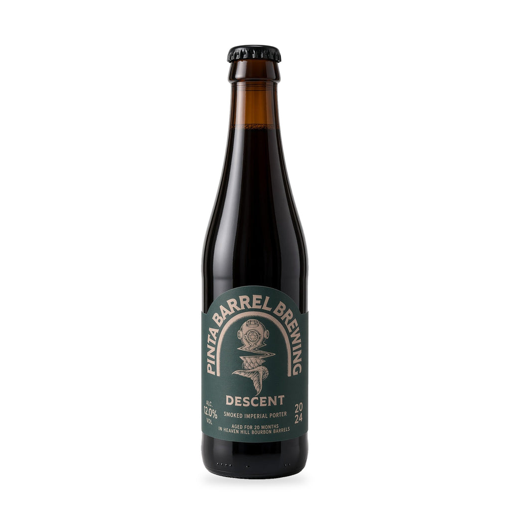 Cerveza PINTA Barrel - Decent - Smoked Imperial Porter Aged for 20 Months in Heaven Hill Barrels.