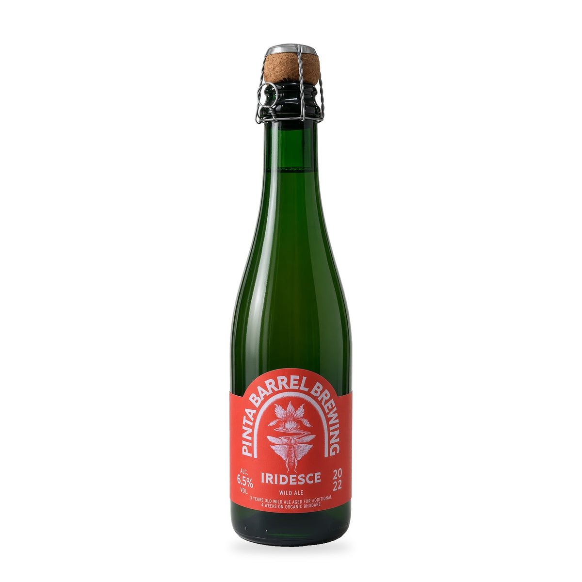 Cerveza PINTA Barrel - Iridesce - 3 Years Old Wild Ale Aged For Additional 4 Weeks on Organic Rhubarb.