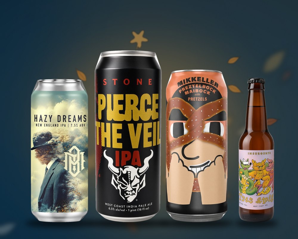 Hazy Dreams de Madueño, Pierce the Veil de Stone, Pretzel Bock de Mikkeller y Tres Amigos de Insurgente